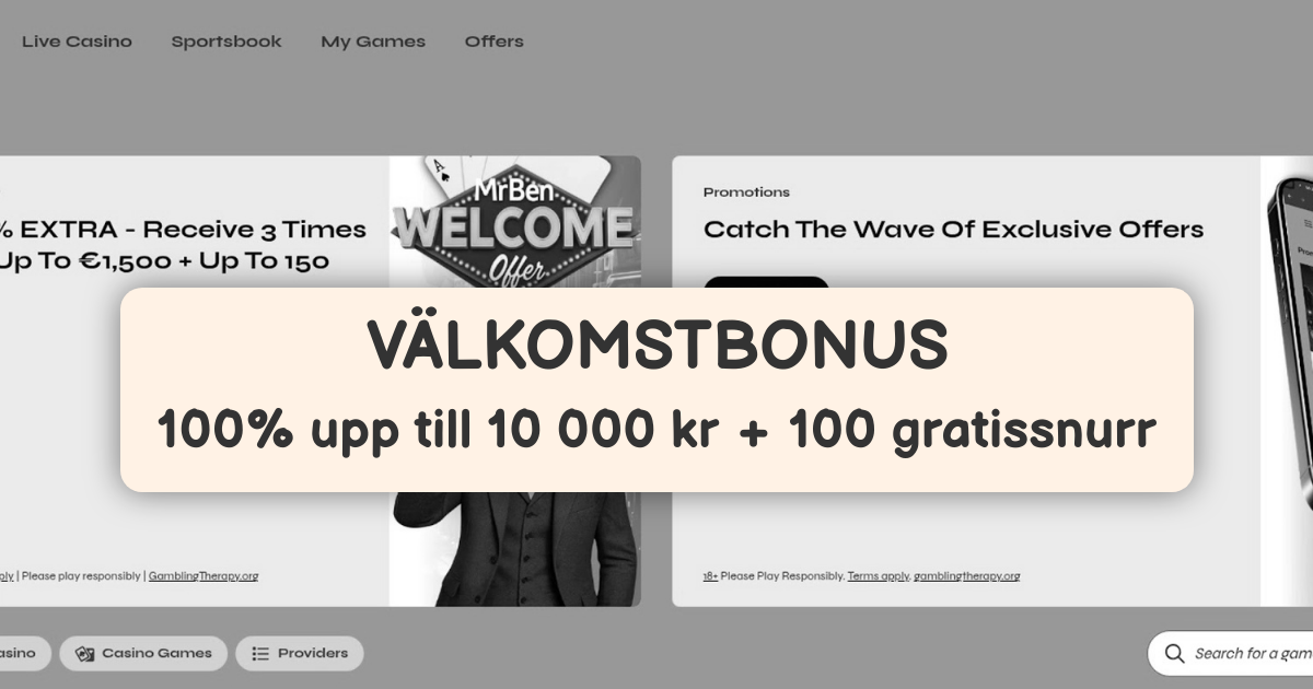 MrBen Casino - Sveriges bästa mobilcasino med snabba uttag